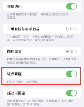 越西苹果授权维修站分享iPhone轻点无法唤醒怎么办 